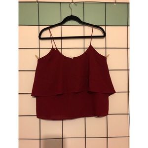 ‼️WORN ONLY ONCE! CLASSIC/DRESSY RED LAYERED TANK!